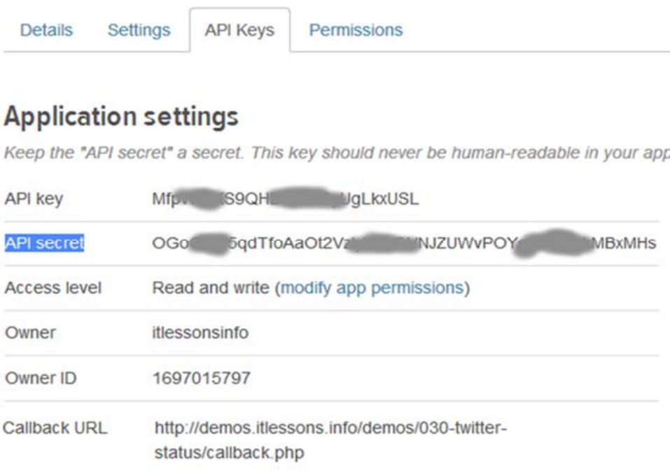 Рис. 29. Создание приложения по подключению к Twitter API